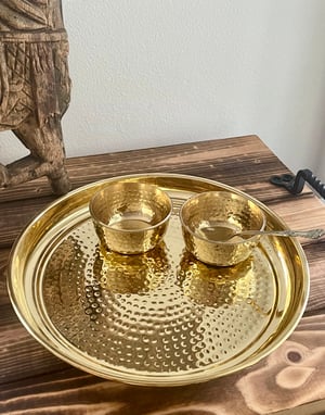 Image of Brass Puja thali set/ Dinnerware