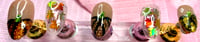 Image 1 of   ACRYLIC REUSABLE SHORT ALMOND FALL PUMKIN LEAVES PRESS ONS 