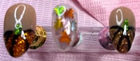 Image 4 of   ACRYLIC REUSABLE SHORT ALMOND FALL PUMKIN LEAVES PRESS ONS 