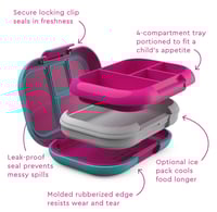 Image 4 of Bentgo Kids Chill Leak-Proof Bento Lunch Box Fuschia / Teal