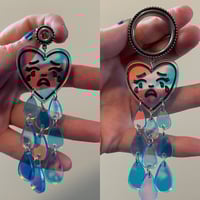 Crying Heart Tunnel Dangles (sizes 2g-1”)