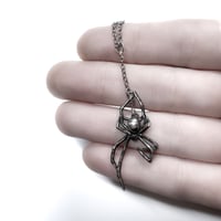Image 4 of Black Veil + AO Mini Spider necklace in sterling silver or gold