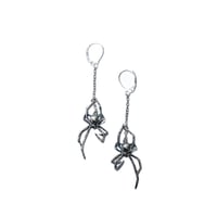 Image 1 of Black Veil + AO Mini Spider earrings in sterling silver or gold