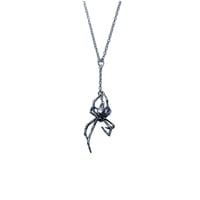 Image 1 of Black Veil + AO Mini Spider necklace in sterling silver or gold
