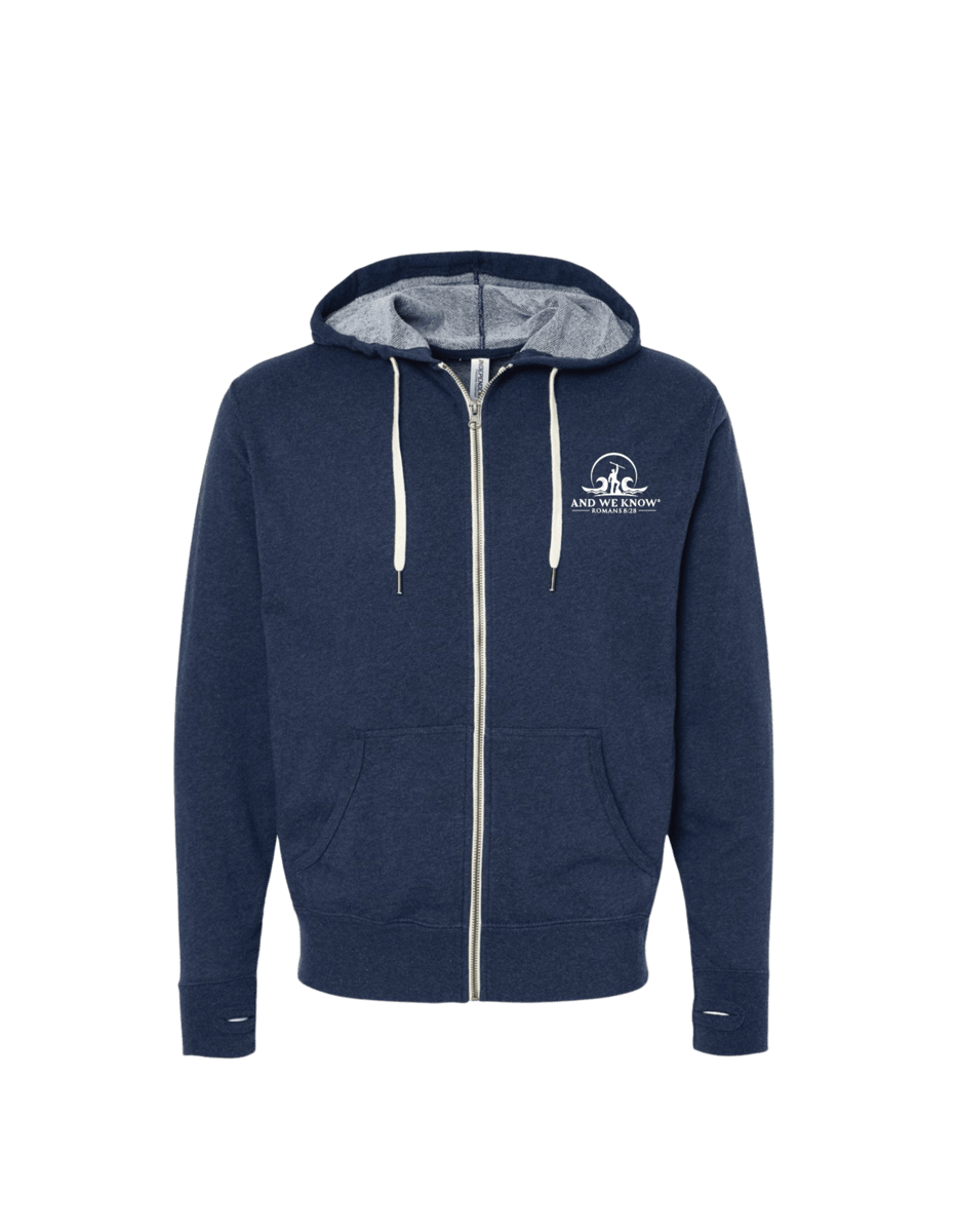 Navy Blue Zip Up Hoodie Right To Print
