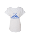 Heather White Women's Tee with Royal Blue AWK Logo