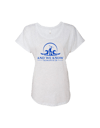 Heather White Women's Tee with Royal Blue AWK Logo 