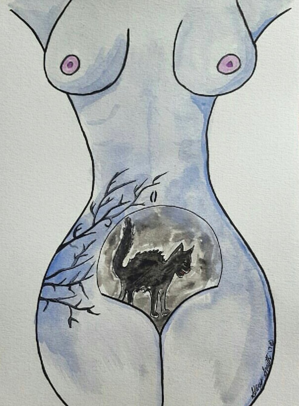 Image of Scaredy cat Print