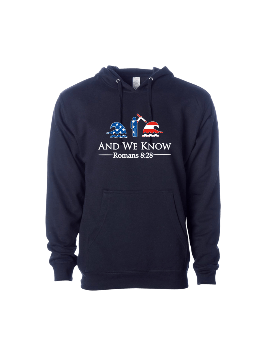 Flag Fleece Hoodie Navy - Unisex