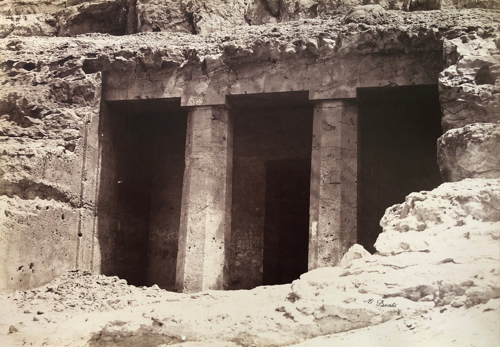 Image of A. Beato: tomb of Khnumhotep II, Beni Hasan Egypt ca. 1870