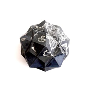 Image of Archival photographic print of dodecahedron and icosahedron in black and grey