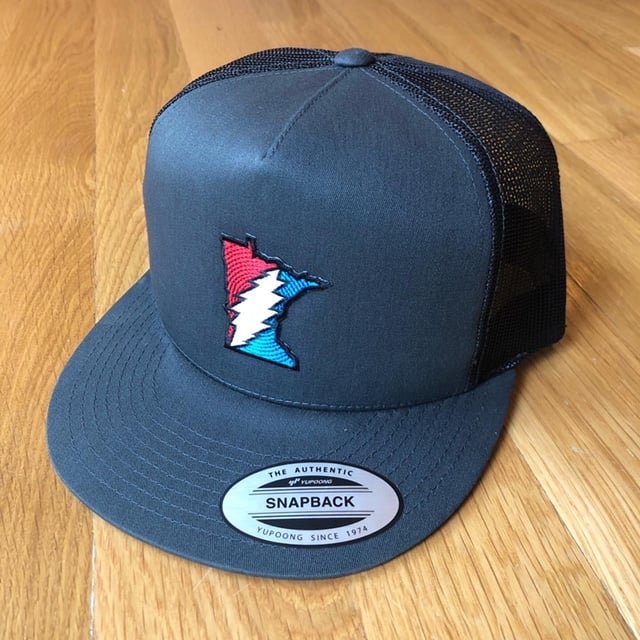 Mn Steal Your State Hat Charcoal?Black Flat Brim