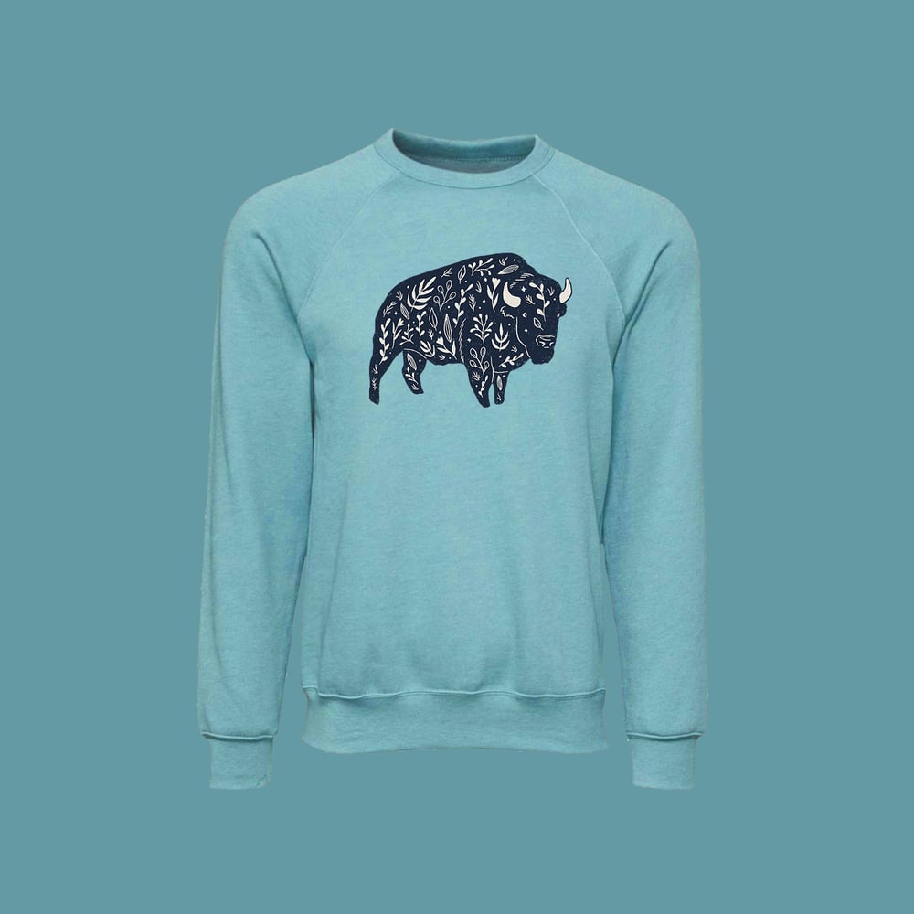 Image of Blue lagoon floral bison sweatshirt