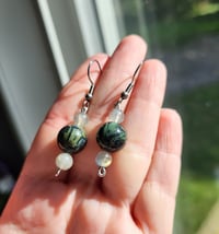 Image 1 of Labradorite & Kambaba Jasper Earrings 