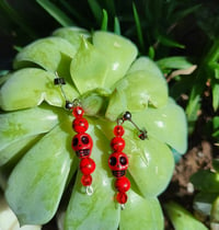 Image 2 of Red Skull Earrings 