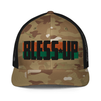 Image 1 of BLESS UP (Camo/black Closed-Back Trucker Cap)