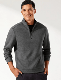 Image 1 of  Tommy Bahama Flipshore Half Zip Sweater - Ebony
