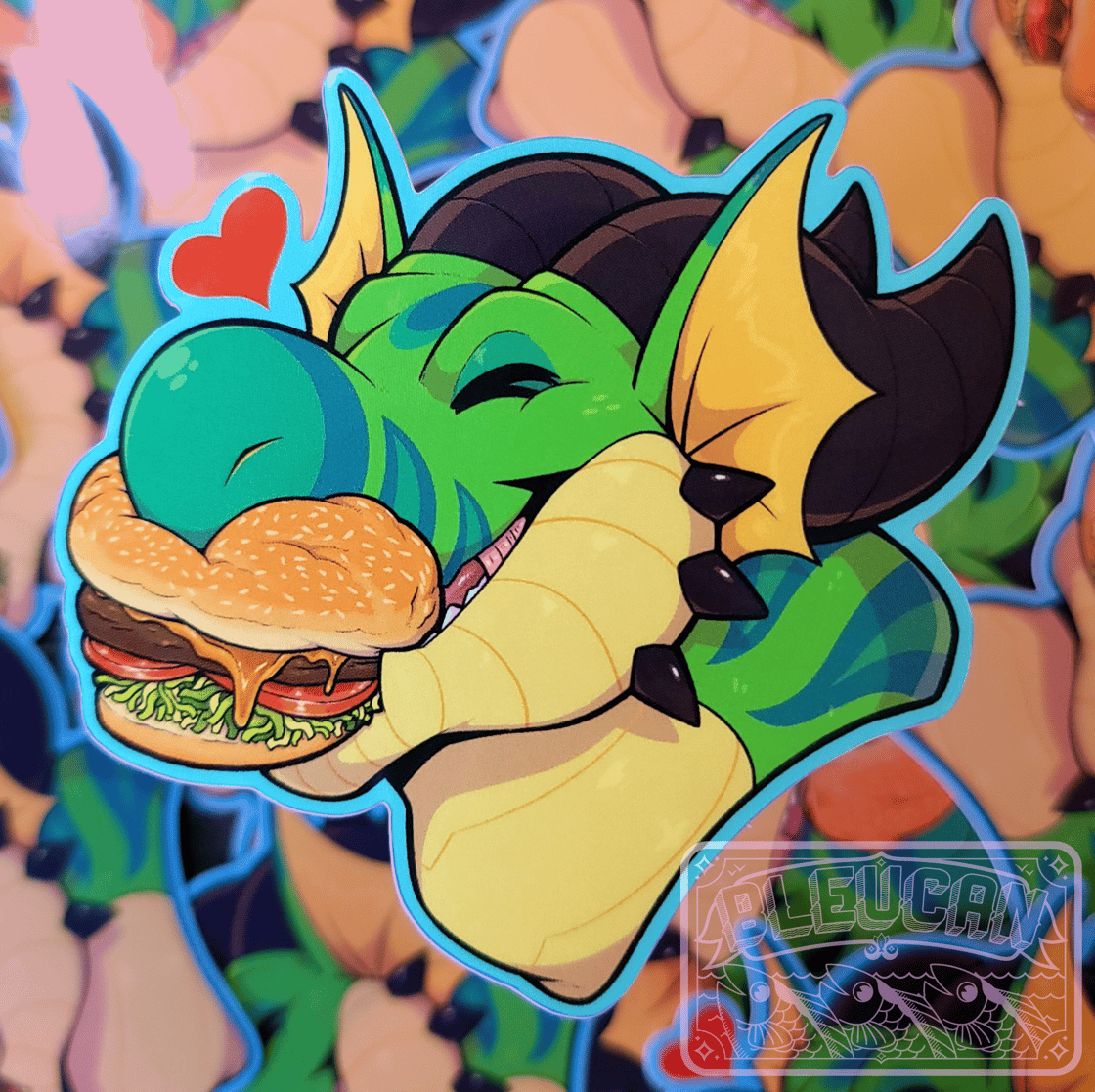 Image of Burger Dragon Sticker 