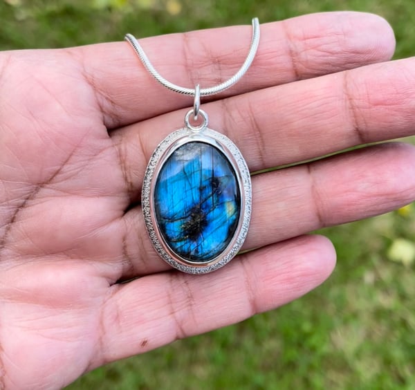 Image of Labradorite Moon and Stars necklace