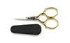 Gingher Gold-Handled Epaulette Embroidery Scissors with Leather Case