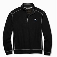 Image 1 of Tommy Bahama Tobago Bay 1/2 Zip Sweatshirt in Black