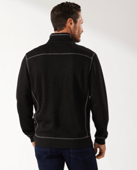 Image 2 of Tommy Bahama Tobago Bay 1/2 Zip Sweatshirt in Black