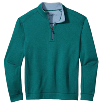 Image 3 of Tommy Bahama Flipshore Half Zip Sweater - Largo Teal Heather