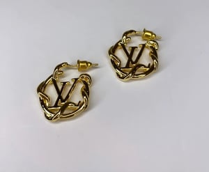 Image of Preloved LV Garden Hoop Gold Earrings 