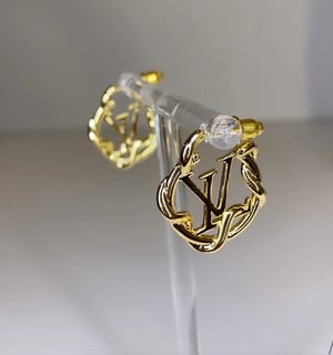 Image of Preloved LV Garden Hoop Gold Earrings 