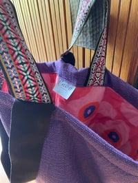 Violet & Pink Weekend bag with Ikat lining
