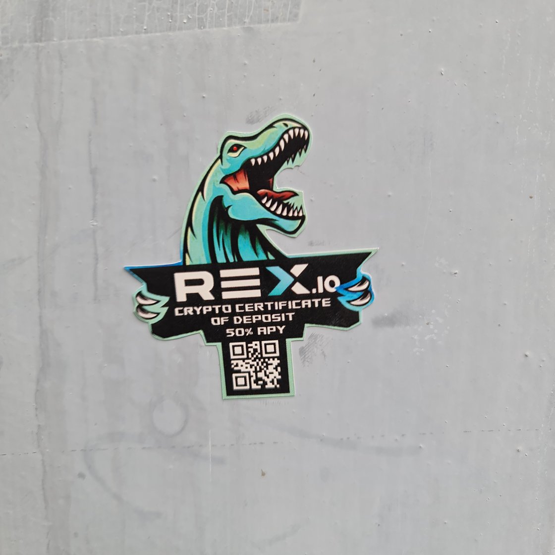 Image of T-rex with QR