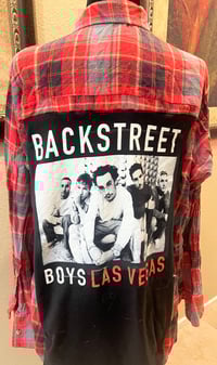 Vintage Red/Black/Gold Flannel Shirt Backstreet Boys