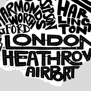 Image of London - Personalised Typographic Map