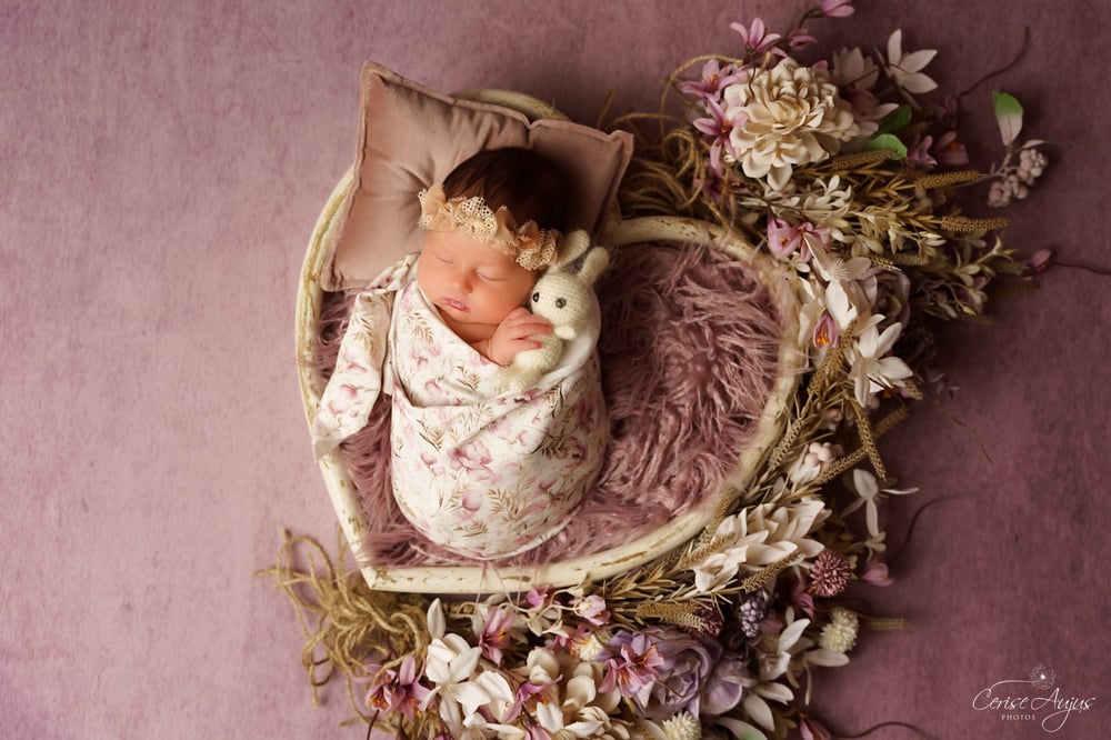 Image of Wrap newborn florale botanique 