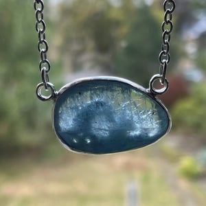 Image of Aquamarine Slice Waves necklace
