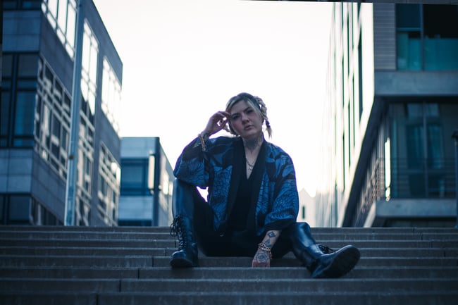 Kimono "Blue Kiku" Short