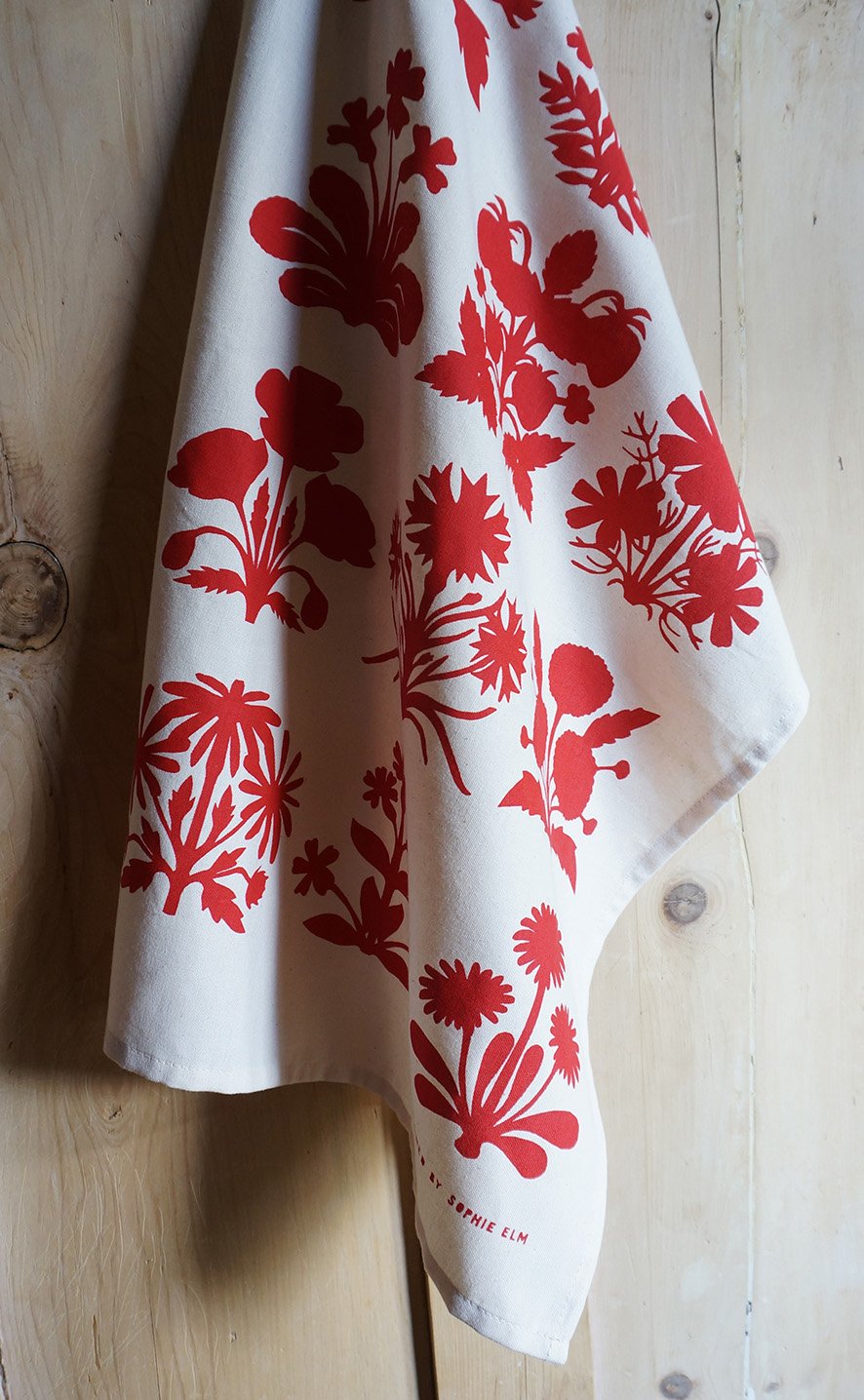 Image of Paper Cut Flowers - Tea Towel