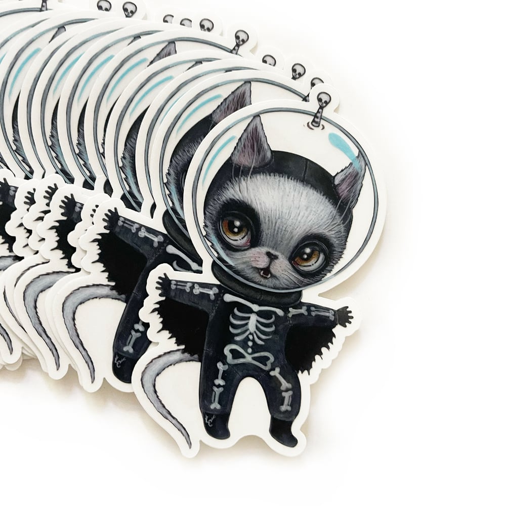Image of Skully Space Cat (Sticker)