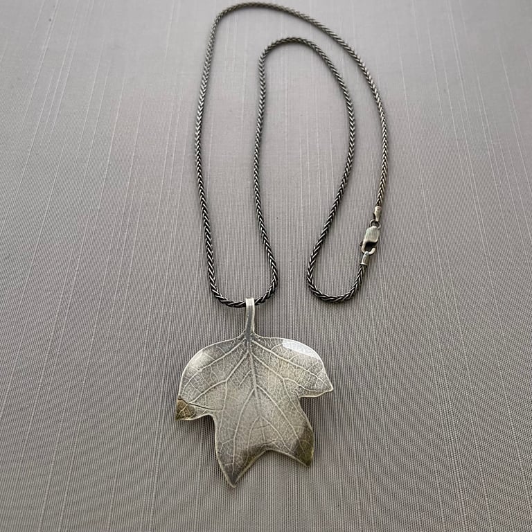 Sterling Silver Tulip Tree Leaf Necklace No. 2 Image 4