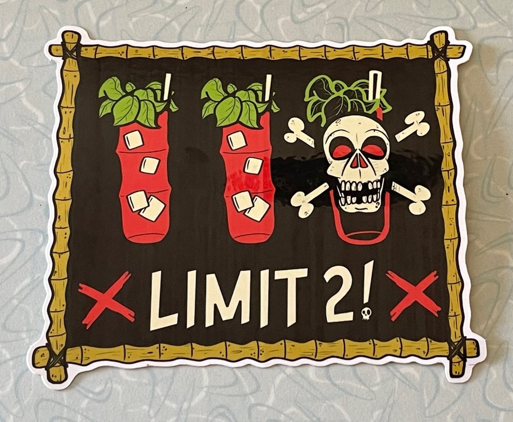 LIMIT 2! Zombie Tiki Cocktail 4" Vinyl Sticker