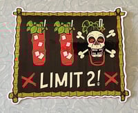 Image 2 of LIMIT 2! Zombie Tiki Cocktail 4" Vinyl Sticker