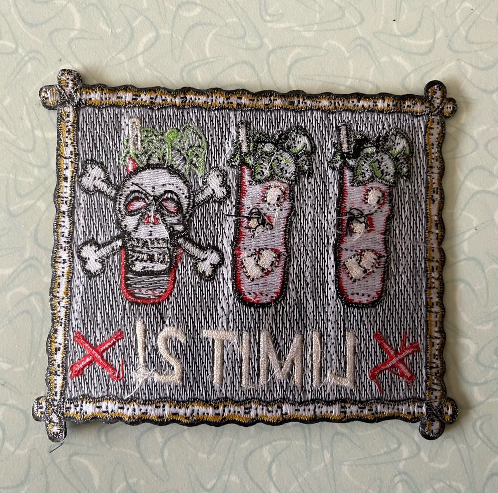 LIMIT 2! 5" Embroidered Zombie Cocktail Sew-On/Iron-On Patch