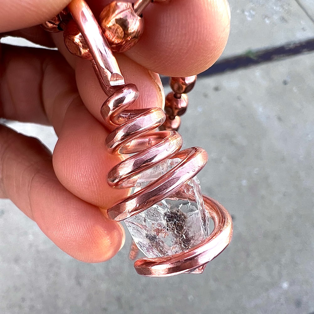 Image of Copper Wrapped Herkimer Diamond Necklace