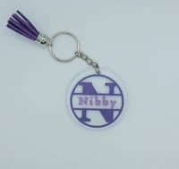 Personalized Name & Initial Letter Monogram Acrylic Keychain