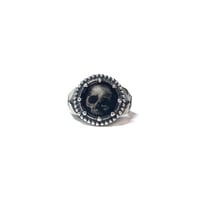 Image 1 of Skull Mezzotint ring in sterling silver or 10k gold (limited edition)