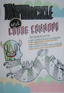 Image of Loose Cannons and ten Speed Bicycle March 2011 tour poster