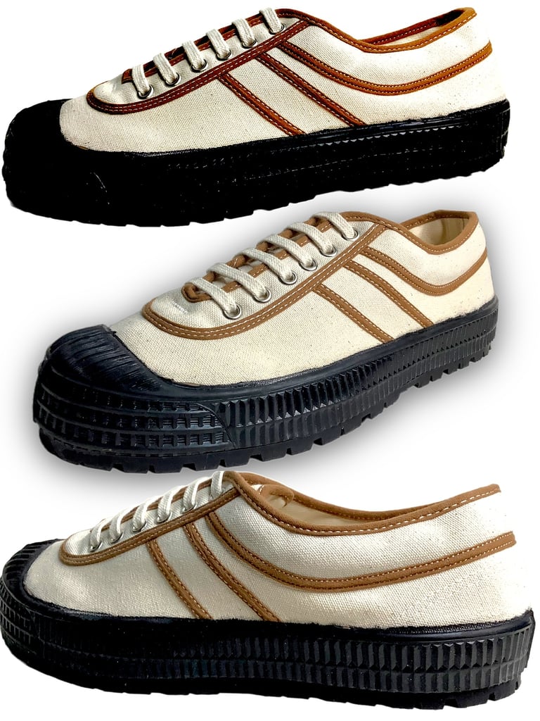 VEGANCRAFT natural canvas plimsoll sneaker shoes + shipping Image 3