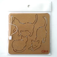 Image 3 of Rabbit & Cat Sashiko Stencils
