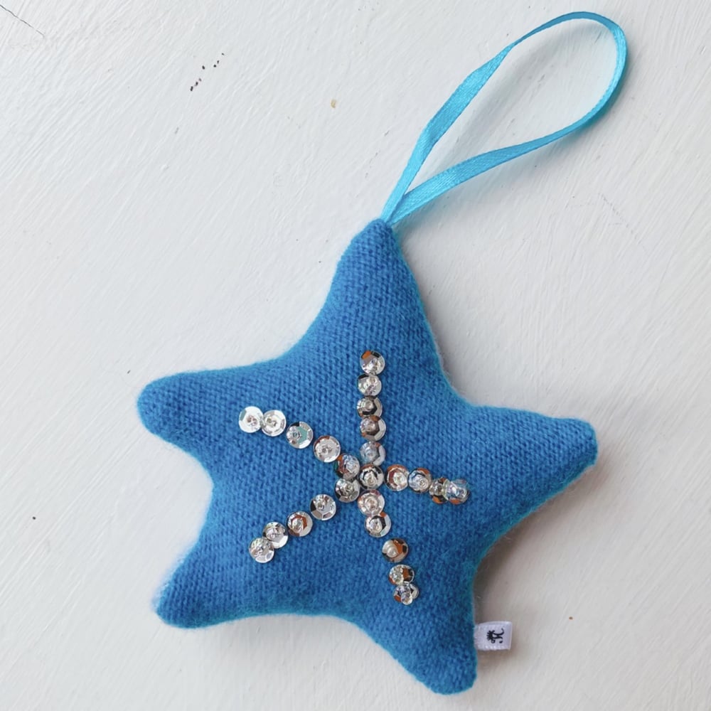 Image of Sequin Star Christmas Tree Decoration