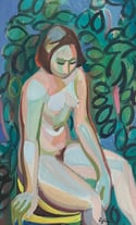 'Garden Nymph' oil painting by a 20th Century Swedish artist 